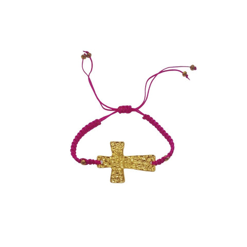 Pulsera Cruz Fucsia