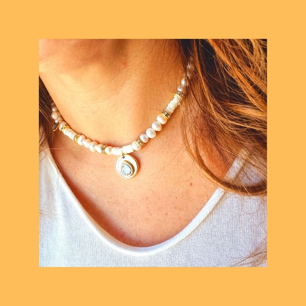 Collar de Perlas con Brillante